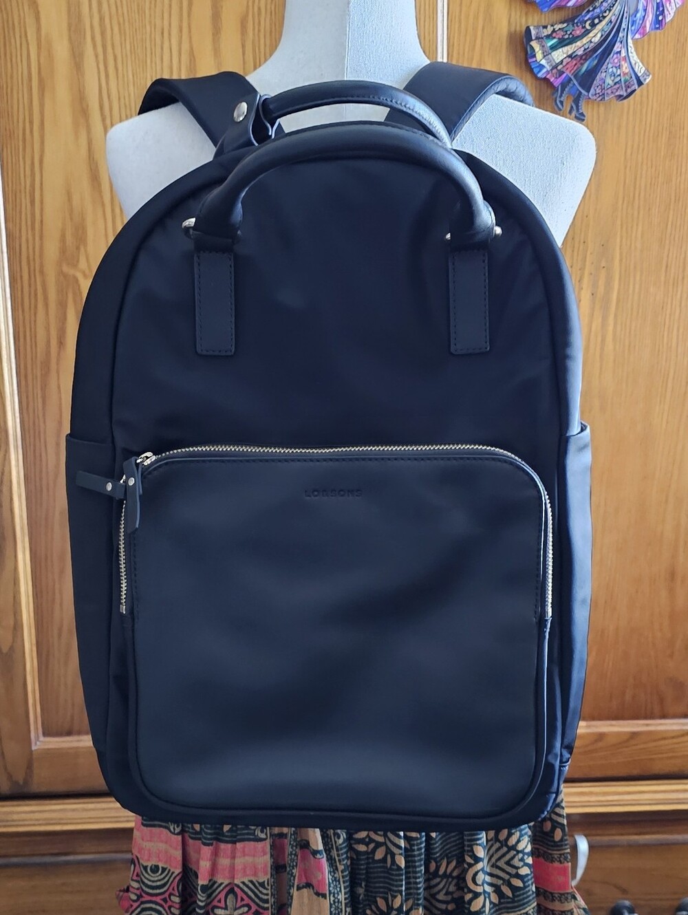 Lo & Sons Rowledge 2 Laptop Backpack Black Gold Camel Convertible Work Bag